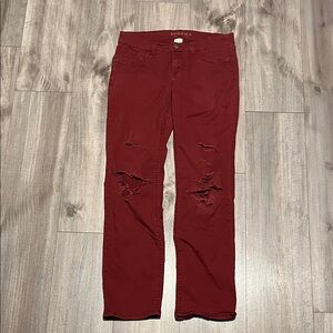 Sonoma Women's Burgundy Straight Leg Jeans
